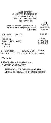 Aldi Receipt 03