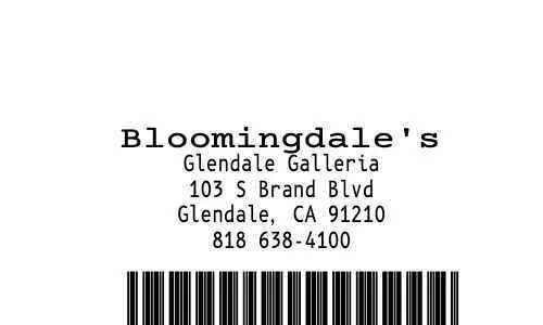 Bloomingdales Receipt