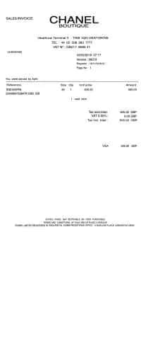 Chanel Receipt 2