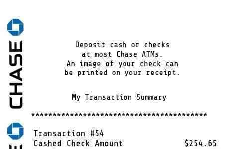 Chase ATM Receipt