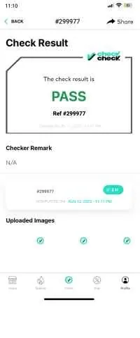 Check Check Results Receipt