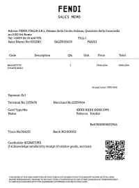 Fendi Receipt