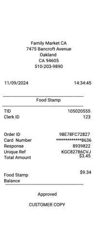 Foodstamp Receipt #2