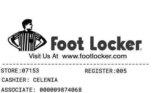 Foot Locker Receipt