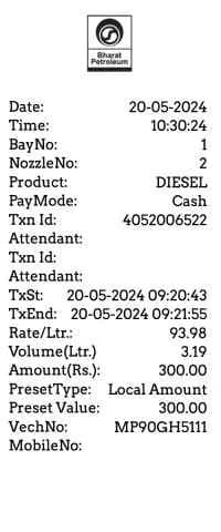 Fuel Bill - Petrol