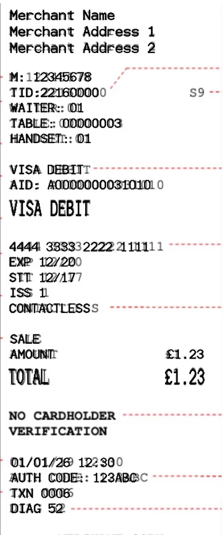 Generic Credit Receipt POS