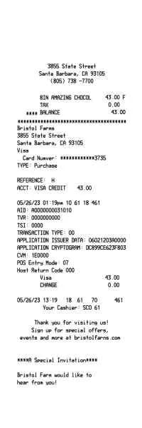 Grocery Receipt