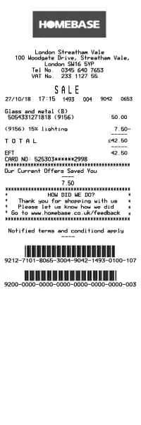 Homebase Receipt