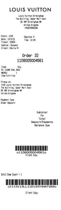 Louis V - Receipt 4