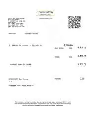 Louis Vuitton - Invoice