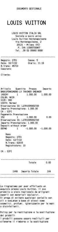 Louis Vuitton Newer Receipt