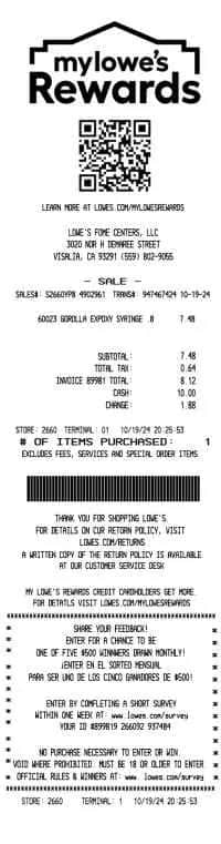 Lowes Receipt New QR