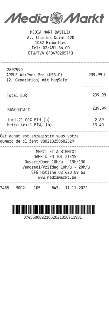Media Markt Receipt