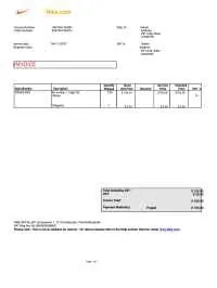 Nike Invoice