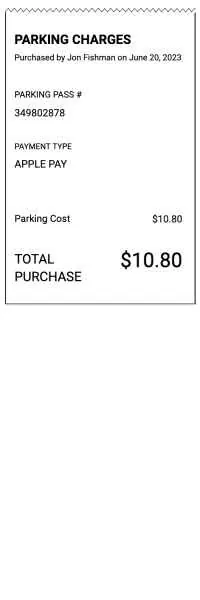 Parking Mobile Payment Receipt