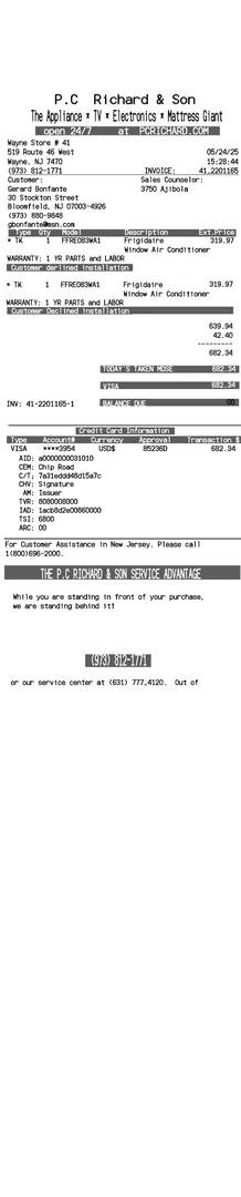 P.c. Richard Son Receipt