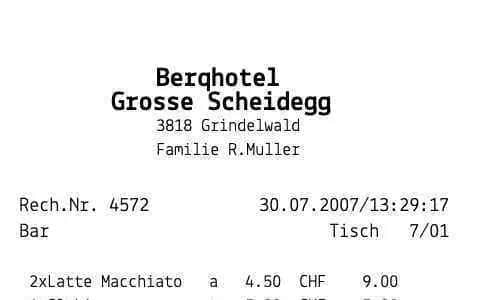 Restaurant Receipt European