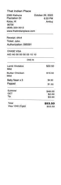 Restaurant Receipt POS 4