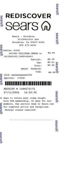 Sears Receipt 2