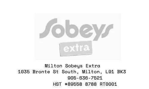 Sobeys Receipt