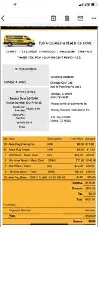 Stanley Steamer Receipt