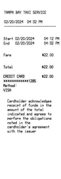 Taxi Receipt