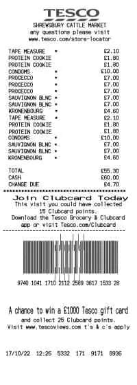 Tesco Receipt