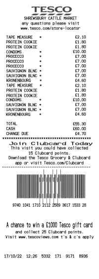 Tesco Receipt