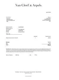 Van Cleef Invoice