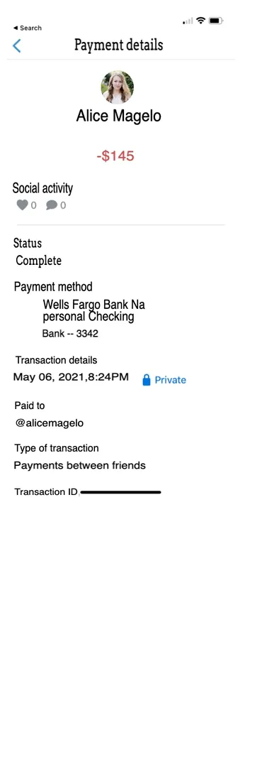 Venmo 2021 Receipt